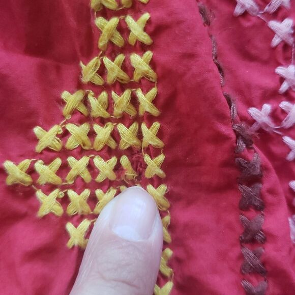 Farm Rio Tropical Mini Dress XL Chic Feminine Summer Embroided Cotton Tiered - Picture 9 of 12